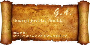 Georgijevits Anett névjegykártya